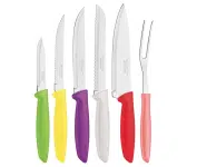 Conjunto de Facas e Garfo Trinchante Tramontina em Inox e Polipropileno Plenus – 6 Peças na Ponto