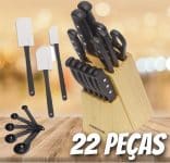 Conjunto de facas e utensílios de cozinha de aço inoxidável de alto carbono Farberware – 22 peças na Amazon