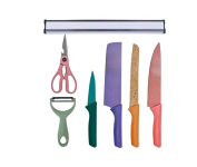 Conjunto De Facas Gourmet Aço Inoxidável com Suporte (Coloridas) na Amazon