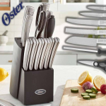 Conjunto de facas Oster Wellisford, 14 peças, preto/prata na Amazon