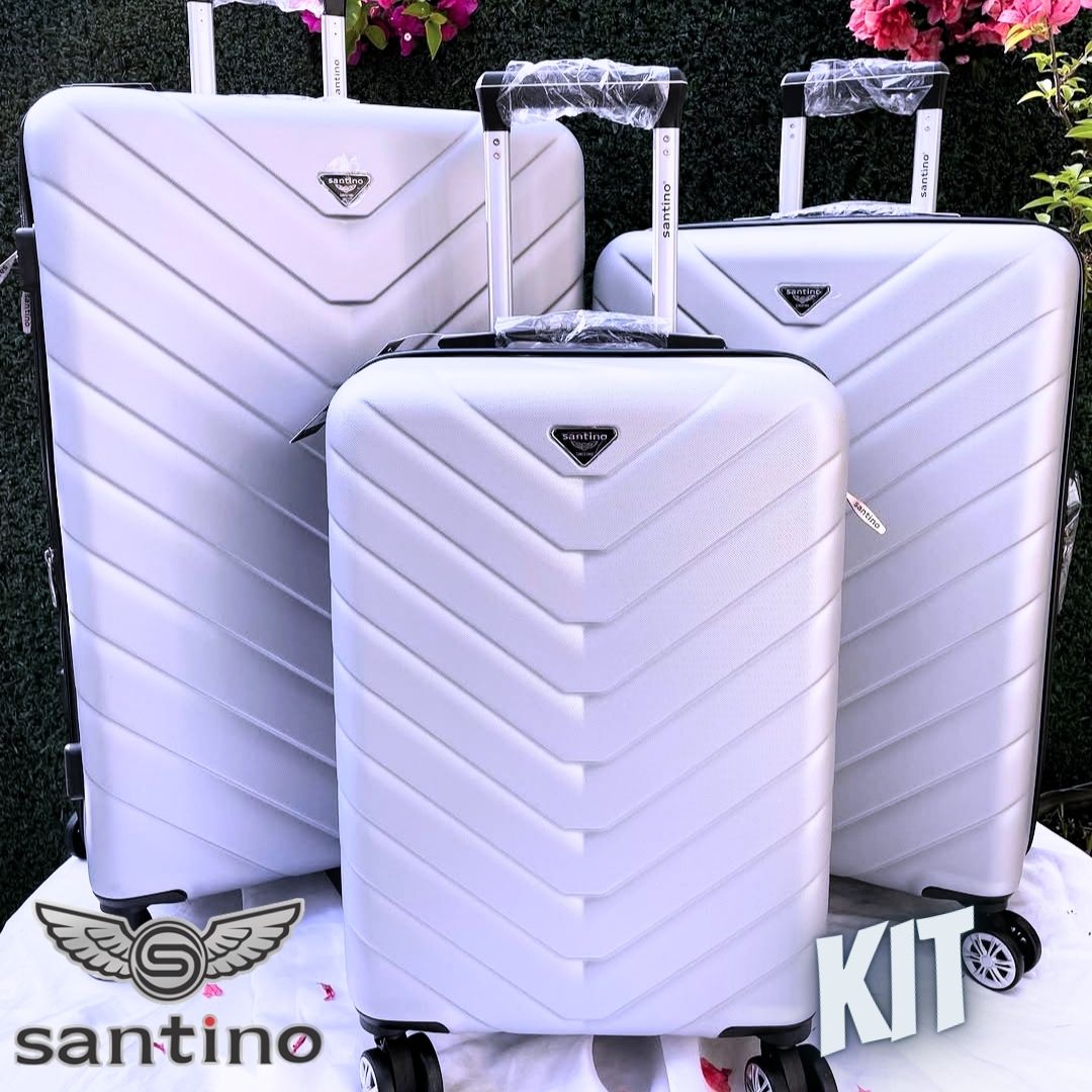 Conjunto de Malas Boston 3 Peças Rígida 360° Santino SDV223J (Off White) na Amazon