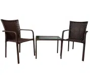 Conjunto de Mesa de Centro com 2 Cadeiras IOS Duna – Marrom na Casas Bahia