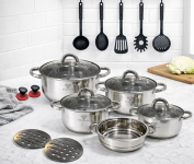 Conjunto De Panelas Aço Cirurgico Inox 19 Peças 9 Camadas – Panelas de Luxo na Amazon