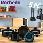 Conjunto de Panelas Antiaderente 5 Peças Rochedo Smart Preto na Amazon