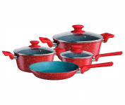 Conjunto de Panelas ColorStone 4 Peças de Alumínio com Antiaderente e Tampa de Vidro Euro Home na Amazon
