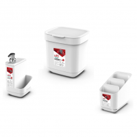 Conjunto De Pia Com Lixeira De 3 Litros, Escorredor De Talheres E Porta De Detergente na Amazon
