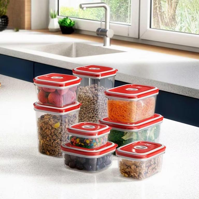 Conjunto de Potes Herméticos com 8 Peças Electrolux em Plástico – Vermelho na Casas Bahia