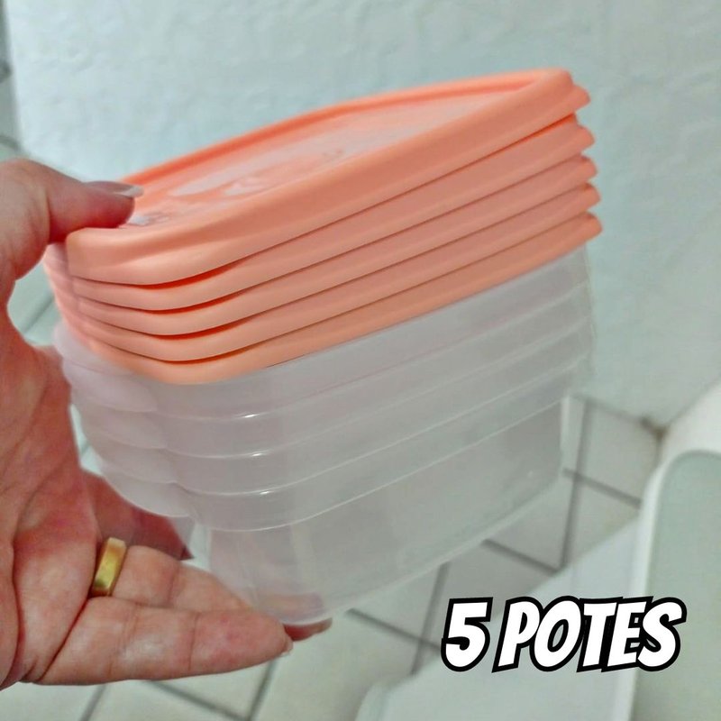 Conjunto de Potes Plásticos de 530ml, Leve 5 Pague 4, Cor Sortida, Linha Fácil, Sanremo na Amazon
