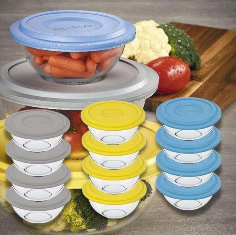 Conjunto de Potes Plus 500ml com Tampa Sortida 12 Peças – Marinex na Americanas