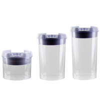 Conjunto De Potes Redondos Herméticos 3 Peças Fratelli Em Acrílico/Plástico – Transparente/Branco na Extra