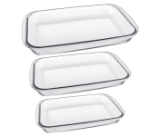 Conjunto de Refratários Celebrity, Retangular, 3 Peças, Incolor, Marinex na Amazon