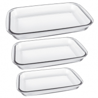 Conjunto De Refratários Celebrity, Retangular, 3 Peças, Incolor, Marinex na Amazon