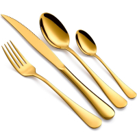 Conjunto De Talheres De Dourado De 24 Peças Faqueiro De Aço Inoxidável na Amazon