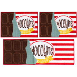 Conjunto de Tapetes para Cozinha Camesa Chocolate - 3 Peças na Ponto
