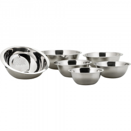 Conjunto de Tigelas 5 peças Inox + Escorredor de Arroz - La Cuisine na Americanas