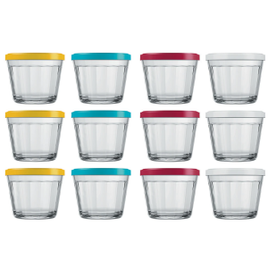 Conjunto de Tigelas Copo Americano em Vidro e Plástico 350ml – 12 Peças na Extra