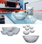 Conjunto de Tigelas de Vidro Rattan 7 Peças Euro Transparente na Amazon