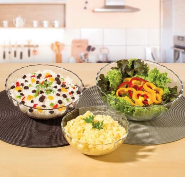 Conjunto de Tigelas Vidro Redonda 3 Peças Marinex – Bella na Magazine Luiza