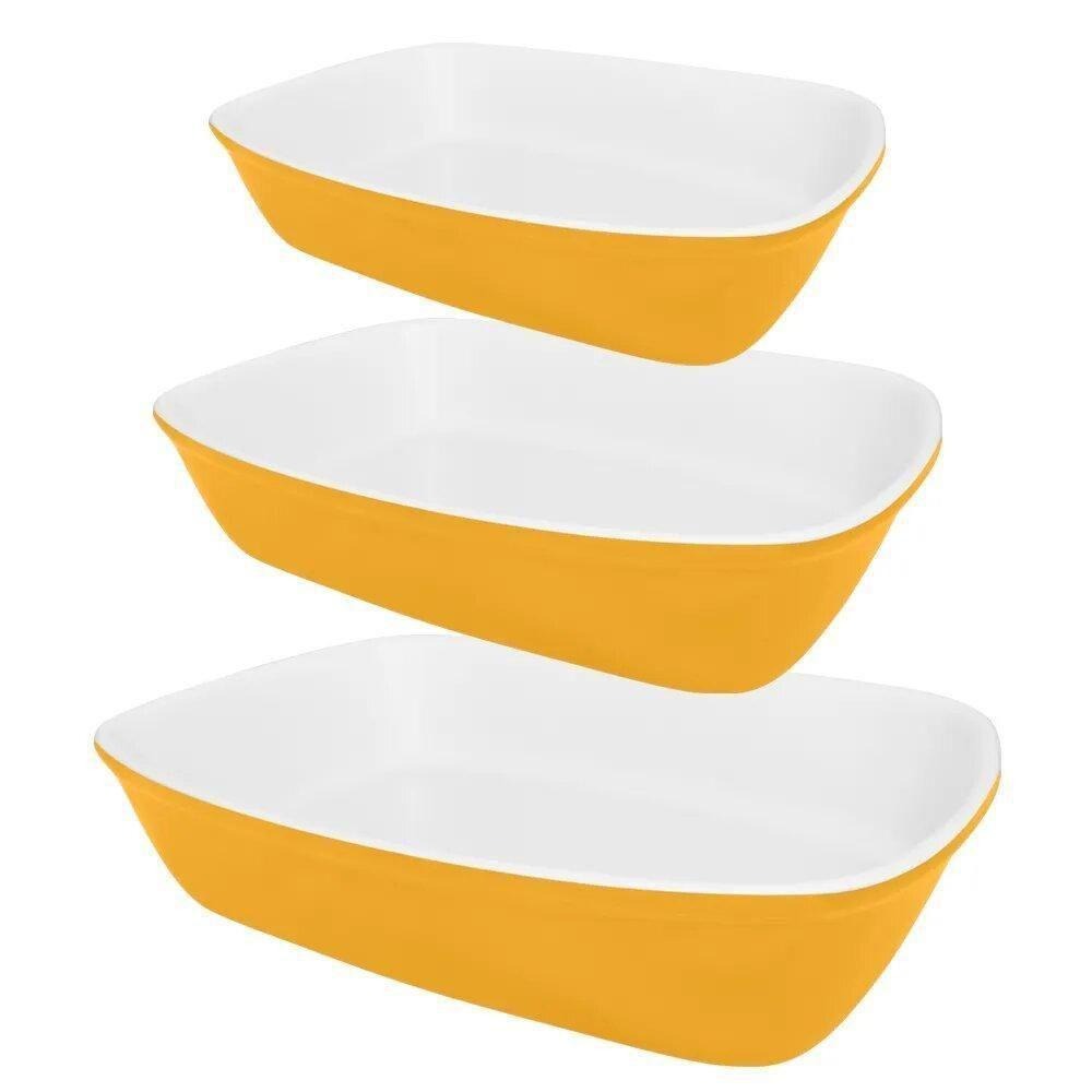 Conjunto de Travessas Refratarias 3 Peças Bake Amarelo Oxford na Americanas