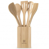 Conjunto De Utensílios De Bambu De 06 Peças na Amazon