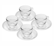 Conjunto de Xícaras e Pires de Cristal Pearl WOLFF 80ml 4 Peças Transparente na Amazon