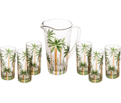 Conjunto Jarra com 6 Copos de Cristal Palm Tree Handpaint – Wolff na Amazon