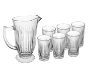 Conjunto LYOR Jarra com 6 Copos de Vidro Deli Diamante 1L/300ml na Amazon