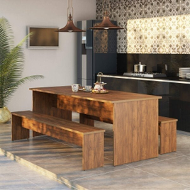 Conjunto Mesa e 2 Bancos Festivo Life Espresso Móveis na MadeiraMadeira