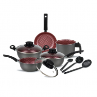 Conjunto Panelas Elegan Prime 8 Peças Grafite Com Rosa - Dona Chefa na Amazon