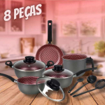 Conjunto Panelas Elegan Prime 8 Peças Grafite com Rosa – Dona Chefa na Amazon