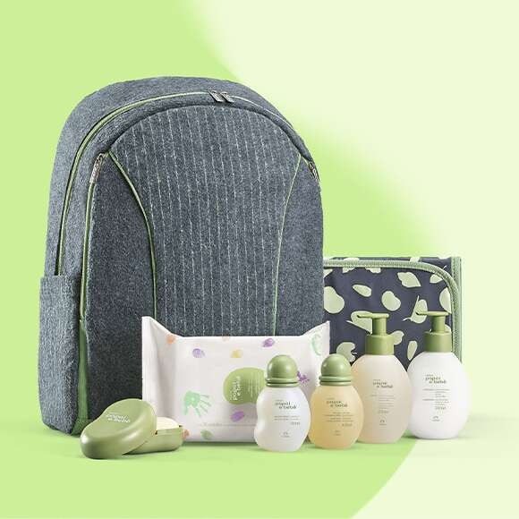 Conjunto Papai e Bebê com Mochila na Natura