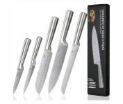 Conjunto Premium de 5 Facas Faqueiro Completo de Aço Inoxidável LUMAI na Amazon