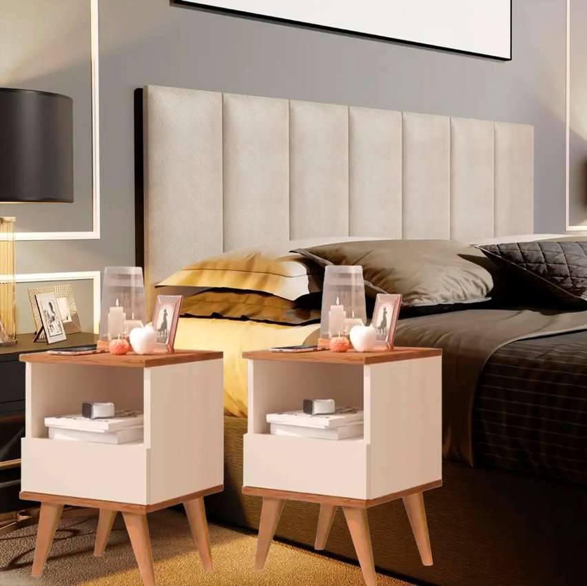 Conjunto Quarto 2 Mesas De Cabeceira Pix e1 cabeceira para cama Queen várias cores – DULLAR MÓVEIS na Magazine Luiza