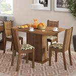 Conjunto Sala de Jantar Lexy Madesa Mesa Tampo de Madeira com 4 Cadeiras – Rustic/Bege Marrom na Amazon