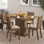 Conjunto Sala de Jantar Lexy Madesa Mesa Tampo de Madeira com 4 Cadeiras na Amazon