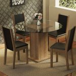 Conjunto Sala de Jantar Madesa Nanda Mesa Tampo de Vidro Redondo 4 Cadeiras na Amazon