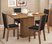Conjunto Sala de Jantar Madesa Talita Mesa Tampo de Madeira com 4 Cadeiras – Marrom na Casas Bahia