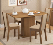 Conjunto Sala de Jantar Madesa Talita Mesa Tampo de Madeira com 4 Cadeiras na Magazine Luiza
