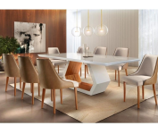 Conjunto Sala de Jantar Mesa Madeira Maciça Sarah e 8 Cadeiras na Amazon
