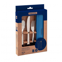 Conjunto Talher Aco Inox Com Estojo Tampa Azul Tramontina na Amazon