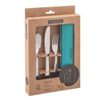 Conjunto Talher Aco Inox Com Estojo Tampa Verde Tramontina na Amazon