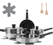 Conjuntos de panelas com fundo triplo – aço inoxidável – 4 peças na Amazon