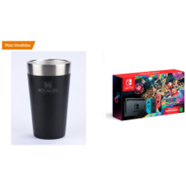 Console Nintendo Switch Azul e Vermelho + Joy-Con Neon + Mario Kart 8 Deluxe + Copo térmico de cerveja Stanley|473ml na Amazon
