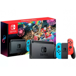 Console Nintendo Switch + Joy-Con Neon + Jogo Mario Kart 8 Deluxe + 3 Meses de Assinatura Nintendo Switch Online - HBDSKABL1 na Carrefour