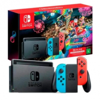 Console Nintendo Switch + Joy-Con Neon + Mario Kart 8 Deluxe + 3 Meses De Assinatura Nintendo Switch Online, Azul E Vermelho - HBDSKABL2 na KaBuM!
