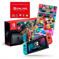 Console Nintendo Switch + Joy-Con Neon + Mario Kart 8 Deluxe + 3 Meses De Assinatura Nintendo na Magazine Luiza