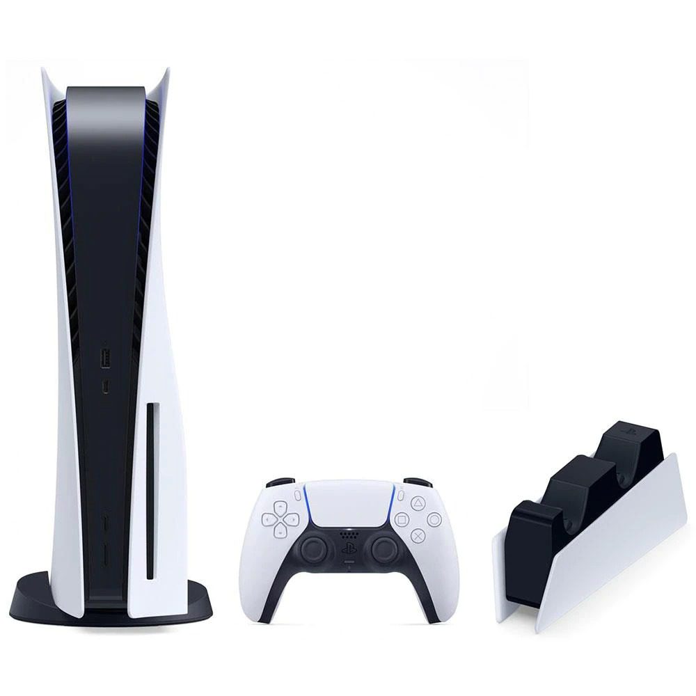 Console Playstation 5 825GB SSD + Controle Sem Fio DualSense Branco + Base de Carregamento na Casas Bahia