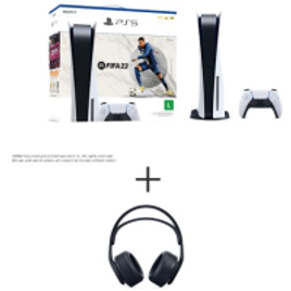 Console Playstation 5 Sony (Com leitor de Disco) + Jogo FIFA 23 (Digital) - PS5 + Headset Gamer sem Fio Sony Pulse 3D na Fastshop