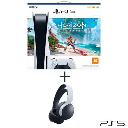 Console Playstation5 Sony 825GB com 01 Controle + Jogo Horizon Forbidden West + Headset sem Fio Sony… na Fastshop