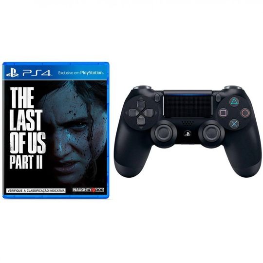 Controle Dualshock 4 Sony Sem Fio Jet Black Ps4 + The Last Of Us II na Carrefour